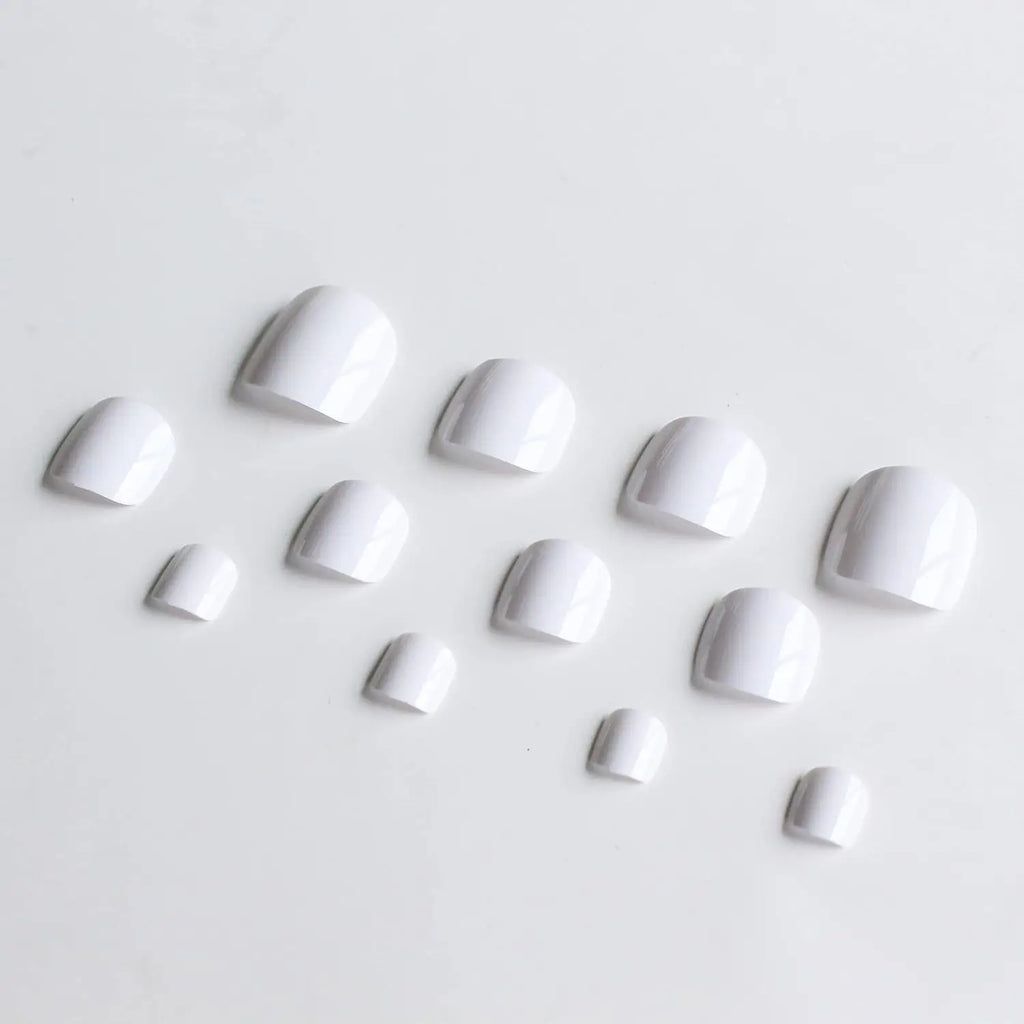 ❀ 120-Piece White Press-On Toenails