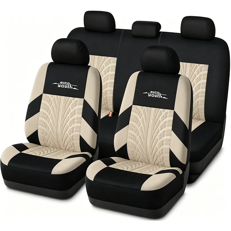 🛞 AUTOYOUTH Embroidered Car Seat Covers – Universal Full Set