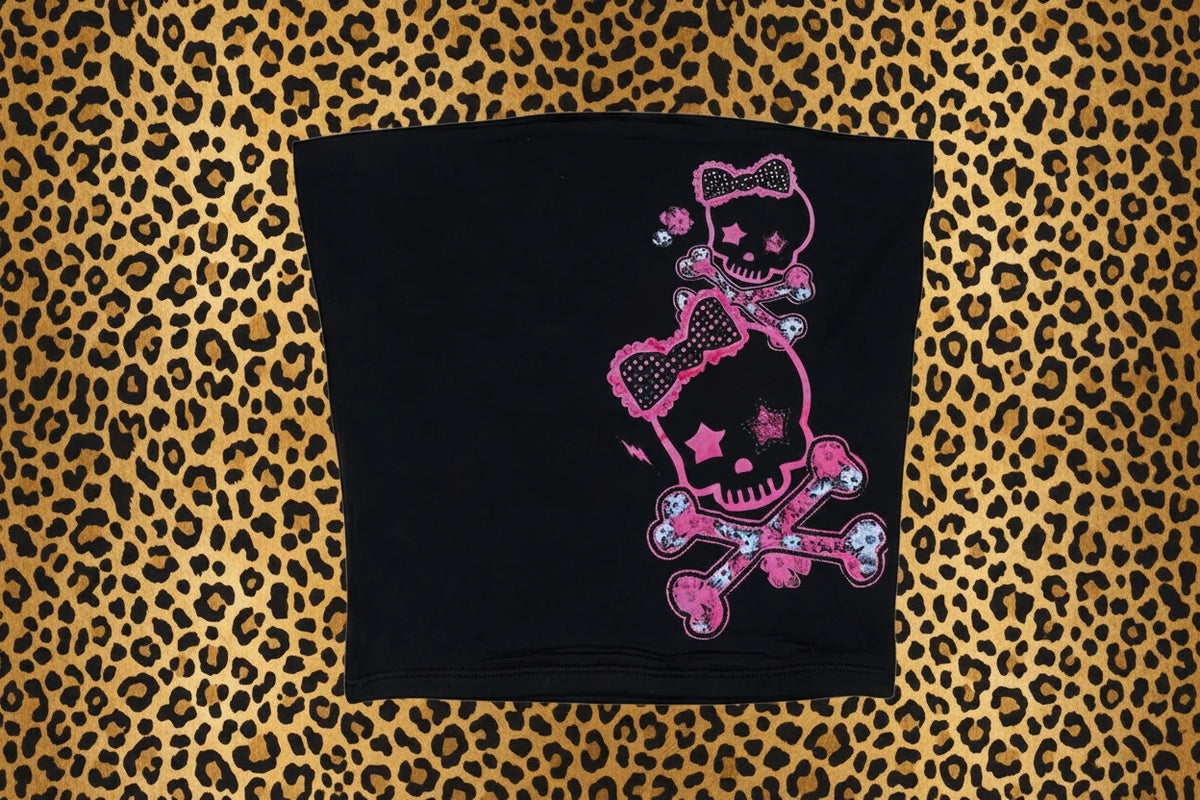 ☠ Skeleton Y2K Corset Crop Top