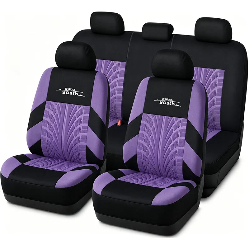 🛞 AUTOYOUTH Embroidered Car Seat Covers – Universal Full Set