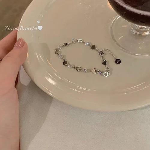 ✧ Double-Layer Crystal Charm Bracelet