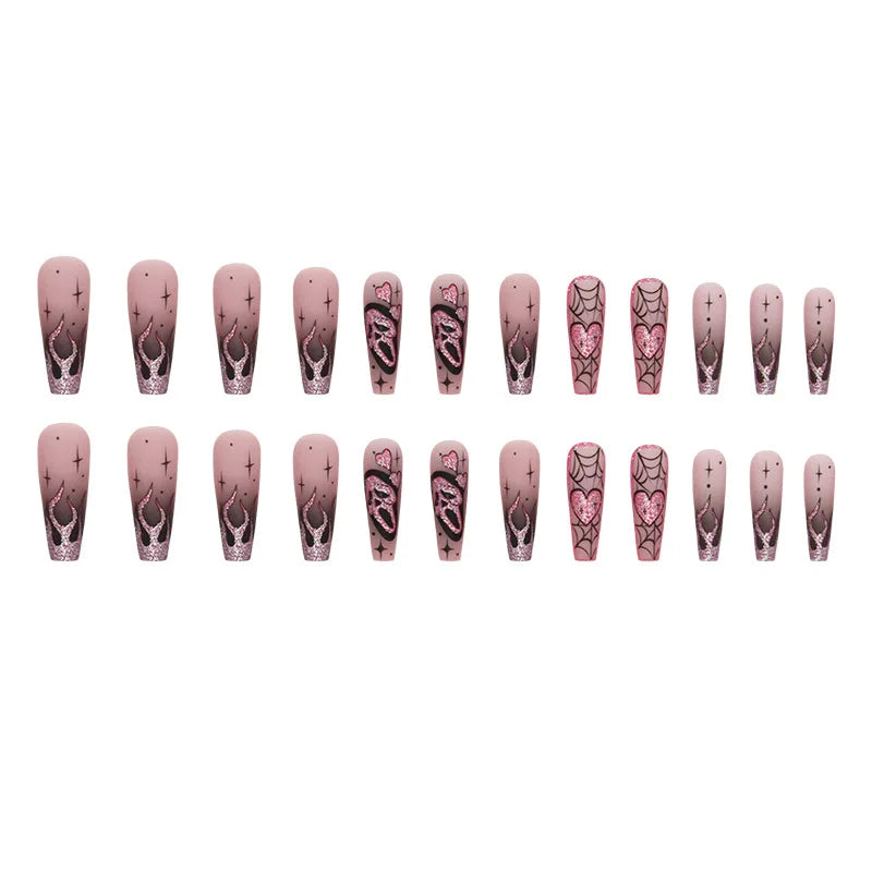♡ Glitter & Gothic Press-On Nails · 24 Pieces