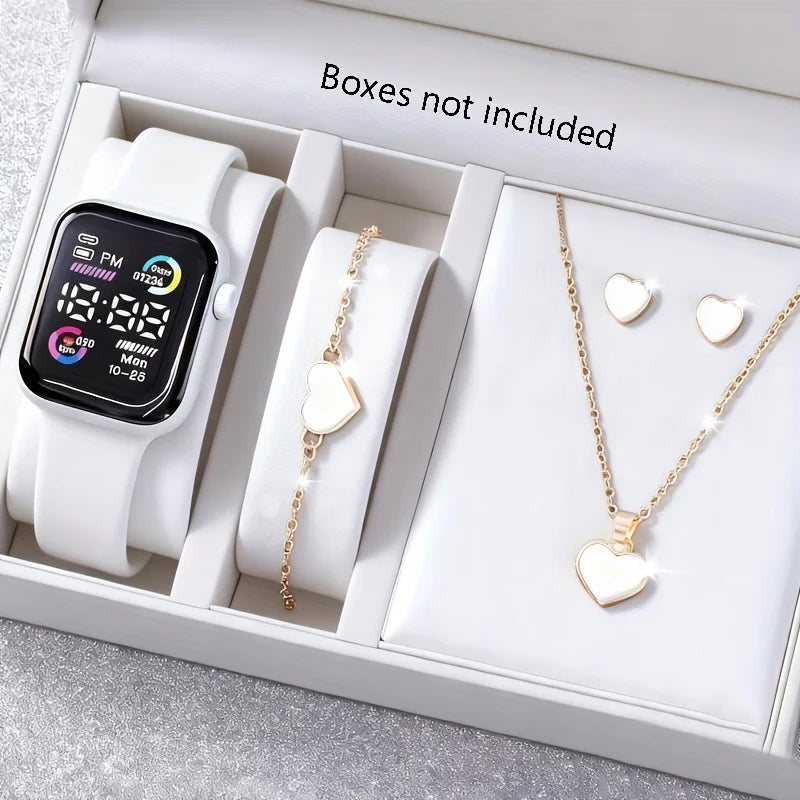 ⌚ 6-Piece Digital Watch & Jewelry Set