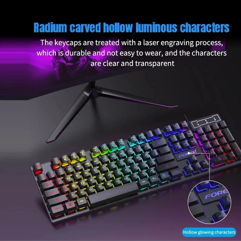 ⚡ Backlit USB Gaming Keyboard & Mouse