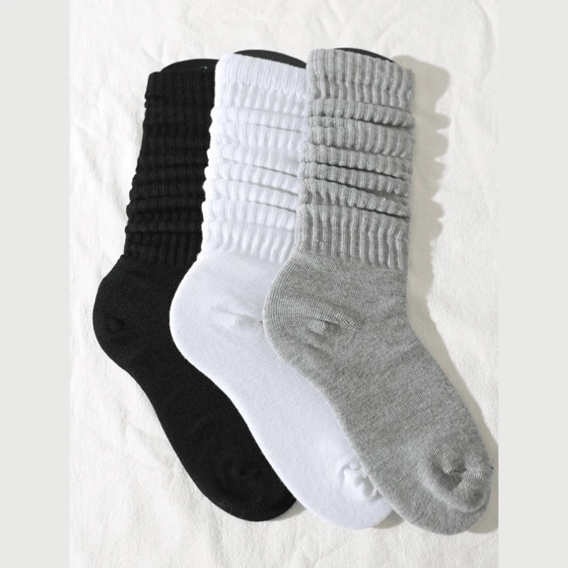 🧦 3-Pair Mid-Calf Cotton Socks