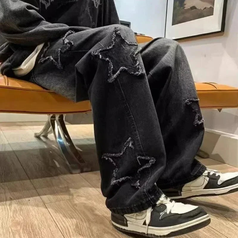 ☆ Star-Embroidered Men's Jeans