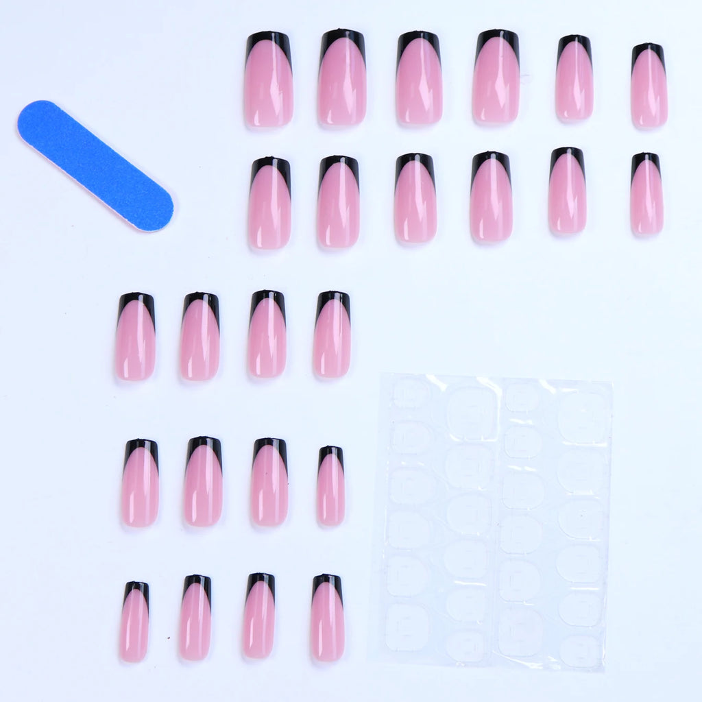 ♡ French-Style Finger & Toe Press-On Nails · 48 Pieces