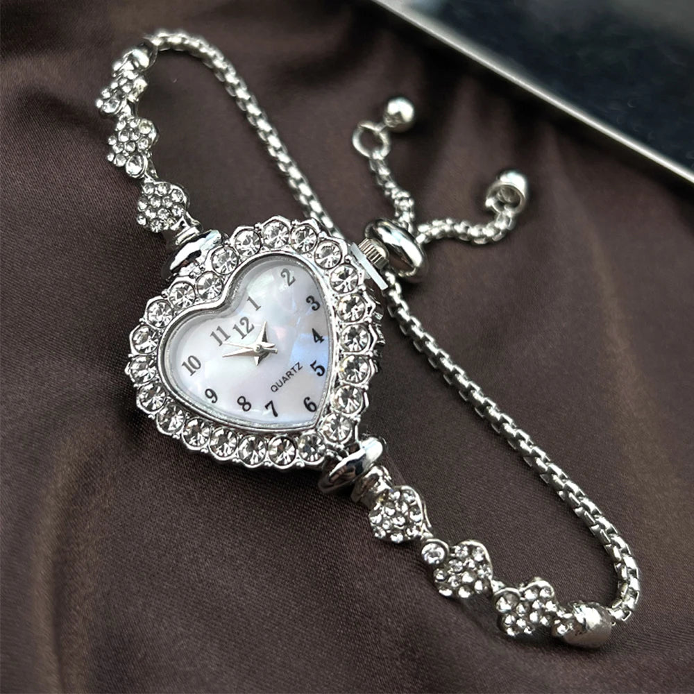♡ Heart-Shaped Rhinestone Watch