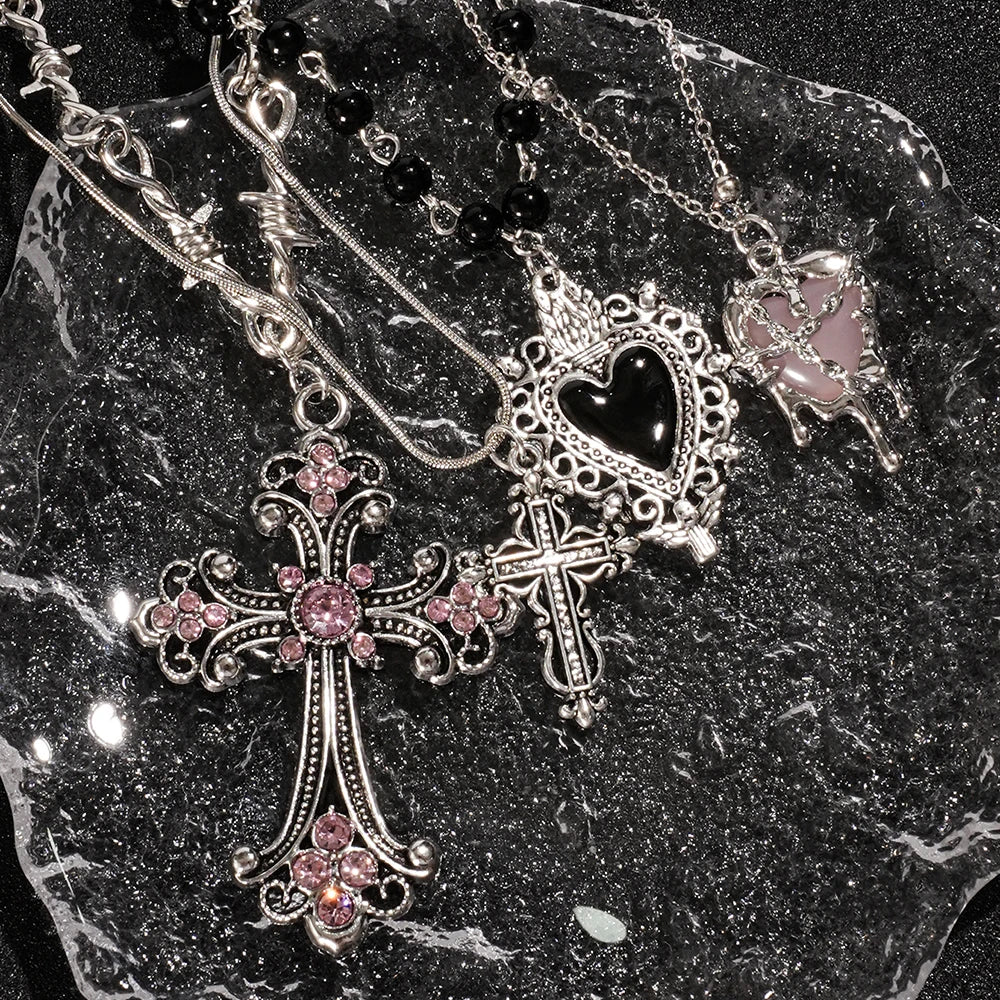 ✝ Rhinestone Cross Pendant Necklace