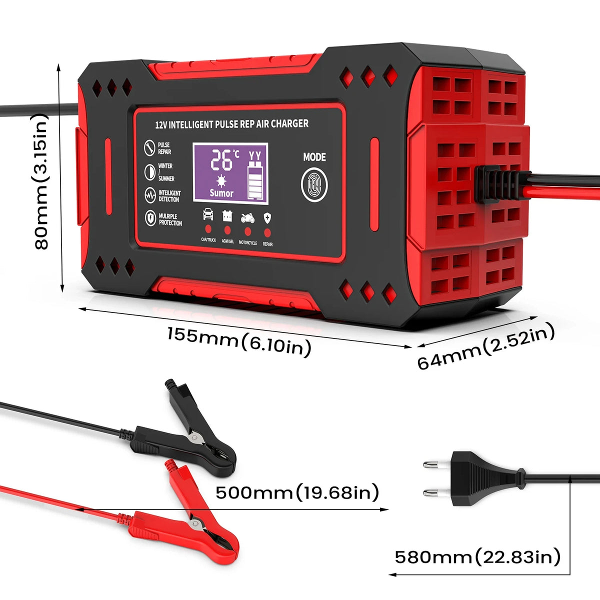 ⚡ 6A 12V Lead-Acid Battery Charger