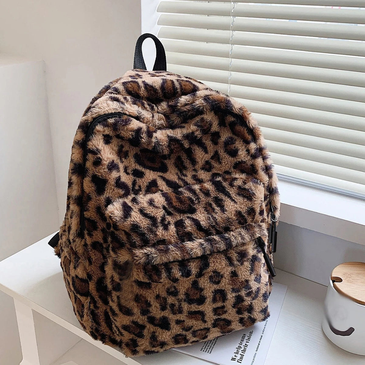 🐆 Leopard Plush Backpack