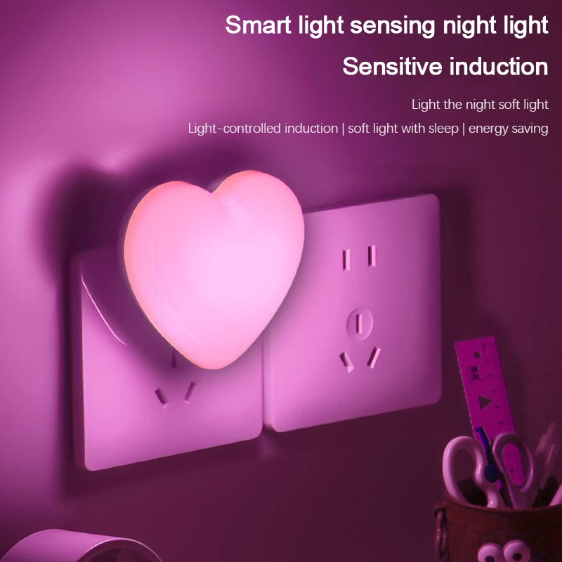 💡 Heart LED Light-Sensor Night Light
