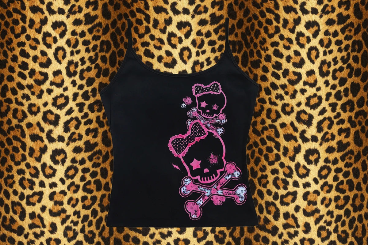 ☠ Skeleton Y2K Corset Crop Top