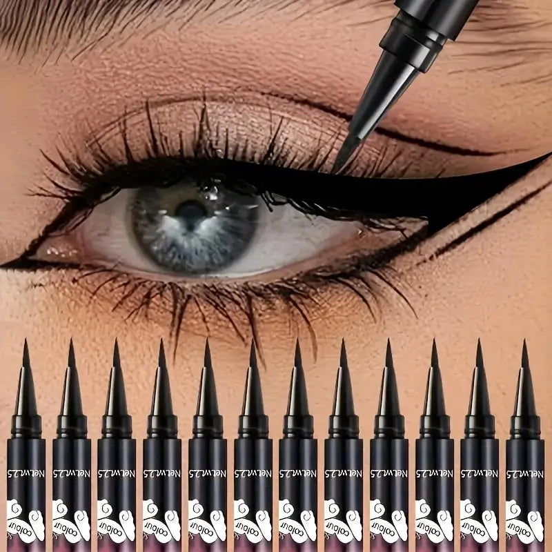 ✒ 12-Piece Black Liquid Eyeliner Set
