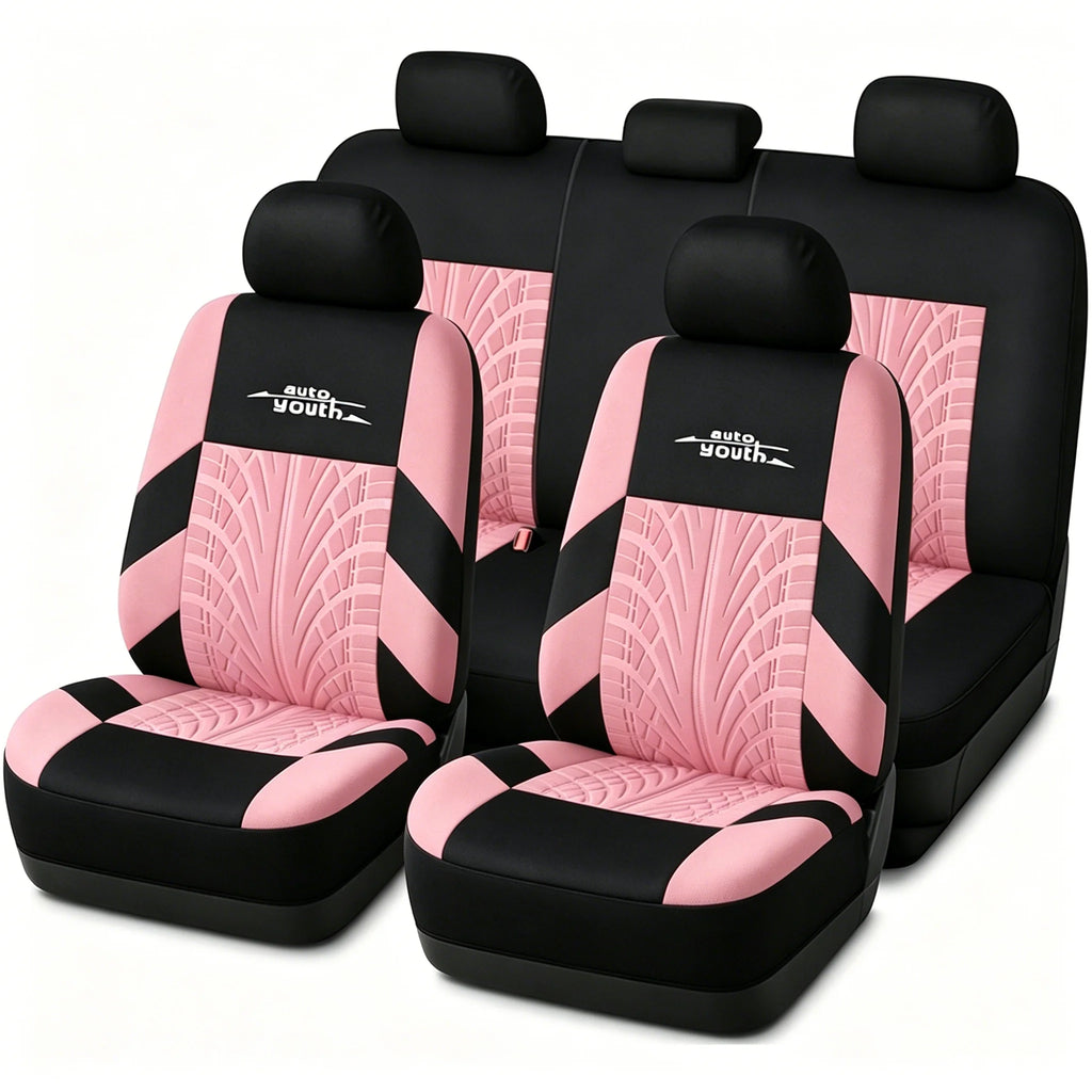🛞 AUTOYOUTH Embroidered Car Seat Covers – Universal Full Set