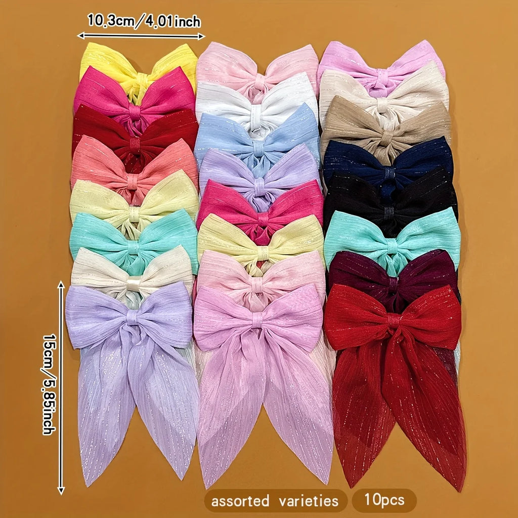 🎀 10-Piece Bow Hair Clip Set