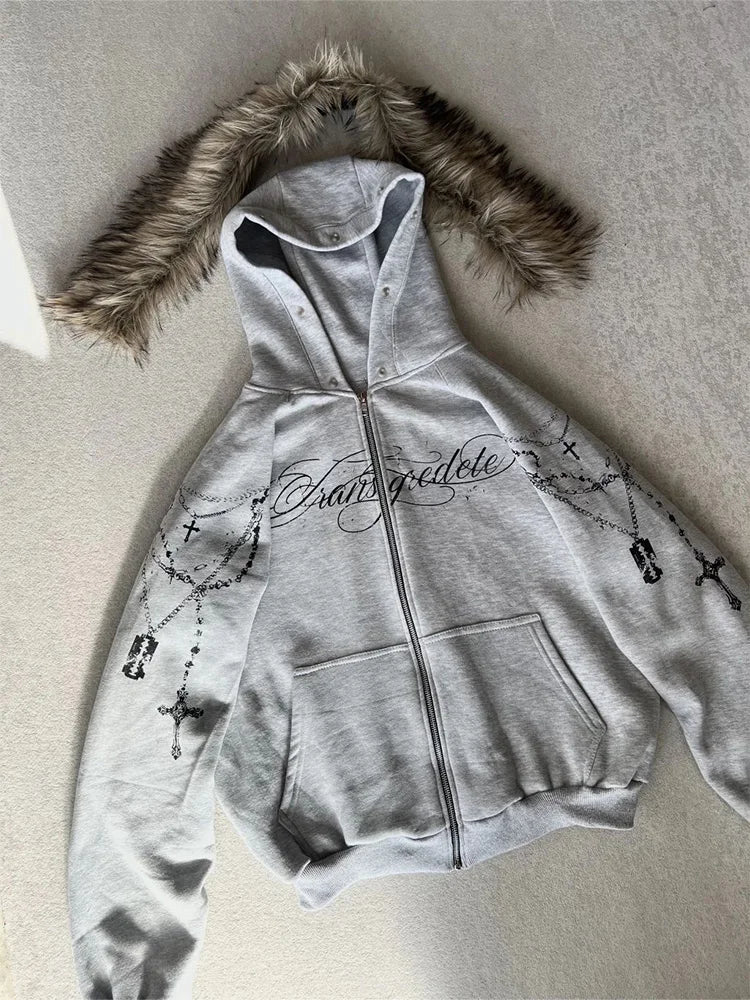 ☥ Gothic Cross Hooded Top