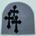 ✟ Crucifix Jacquard Knit Beanie