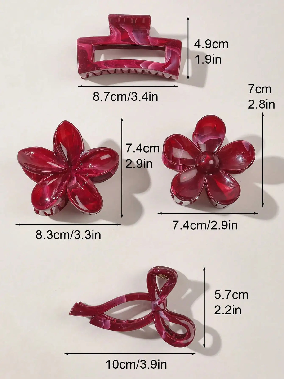 ♡ Four-Piece Hair Claw Clip Set