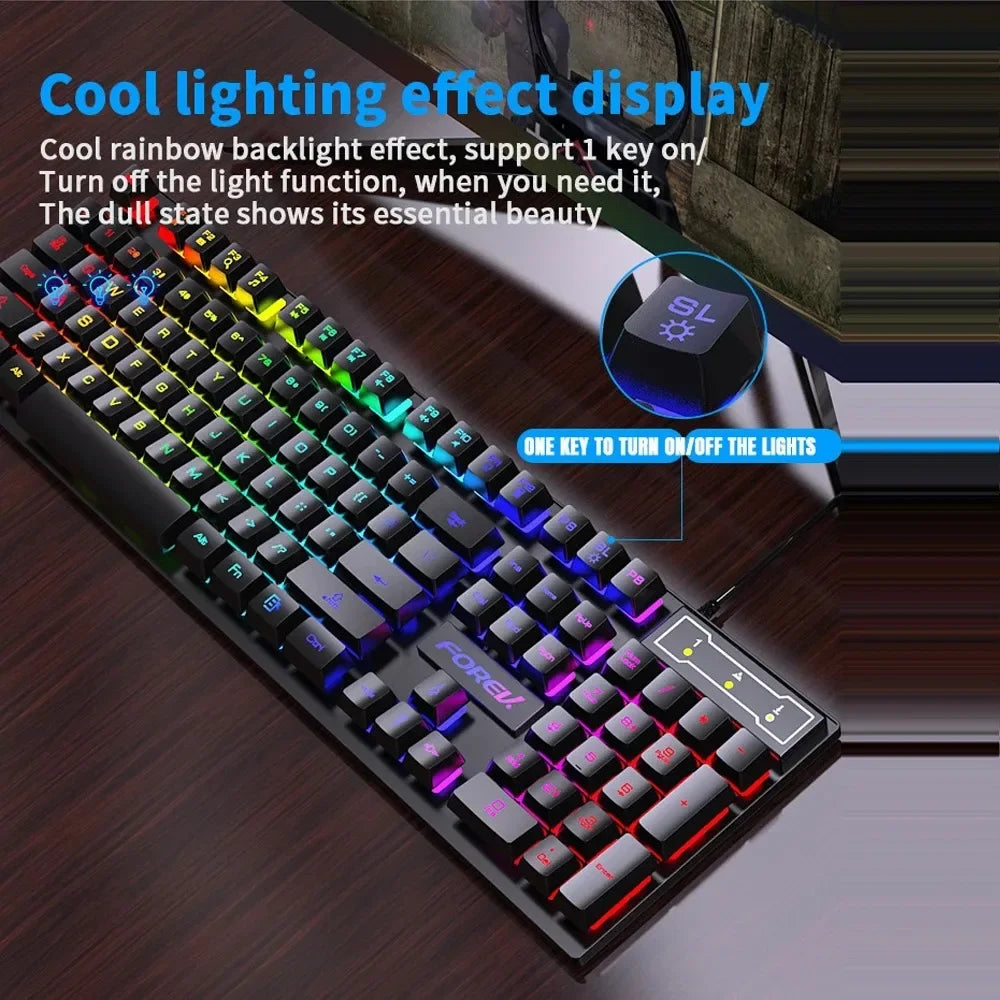 ⚡ Backlit USB Gaming Keyboard & Mouse