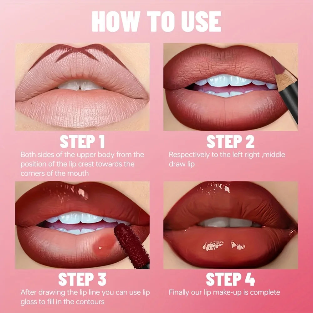 🌈 Gradient Lip Liner & Gloss Set