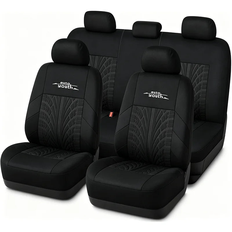 🛞 AUTOYOUTH Embroidered Car Seat Covers – Universal Full Set