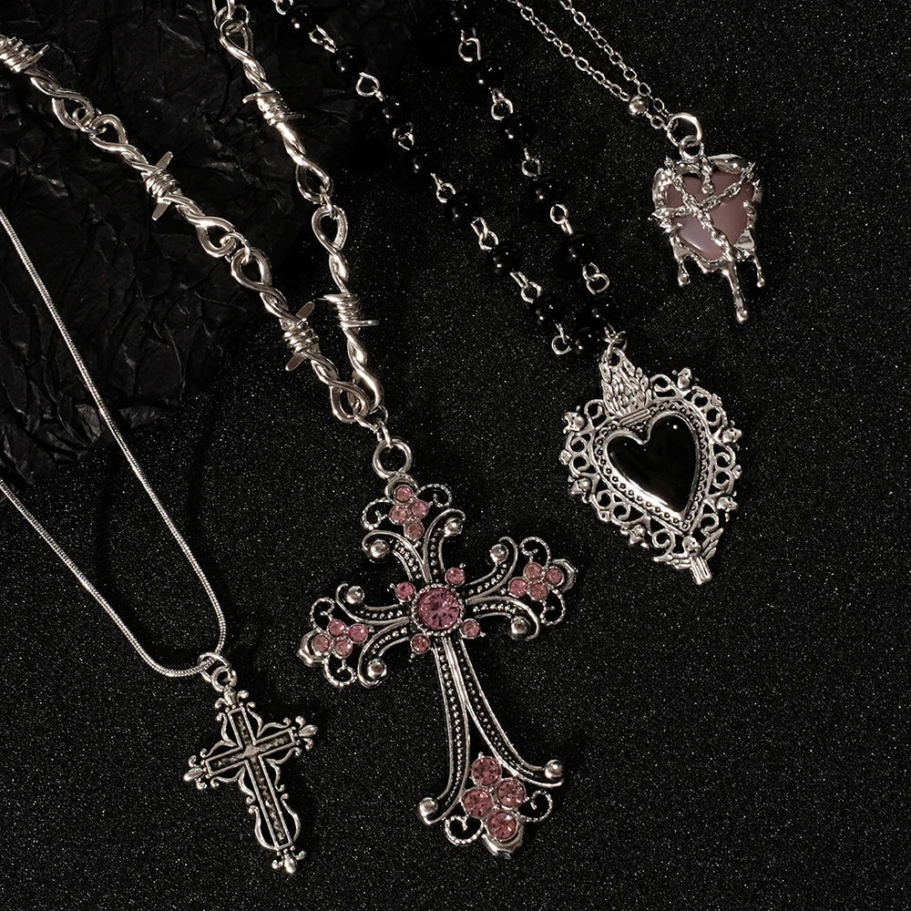 ✝ Rhinestone Cross Pendant Necklace