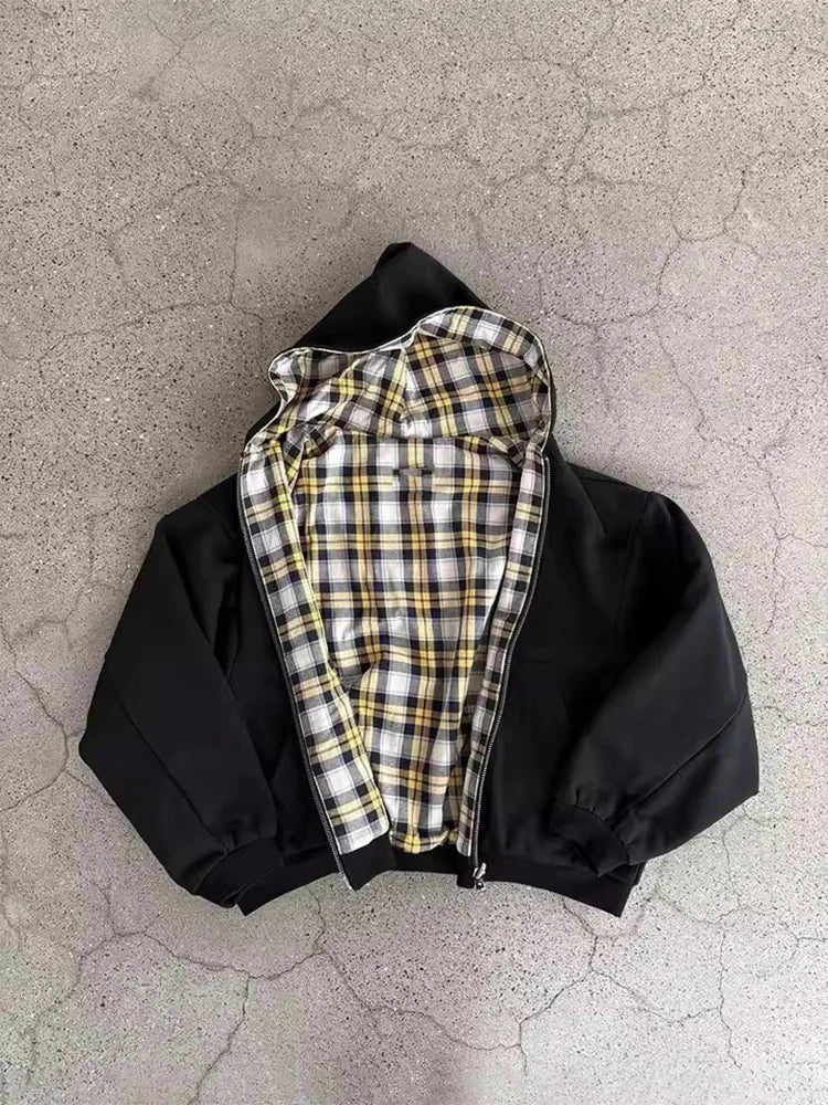 ✦ Women's Plaid Zip Hoodie