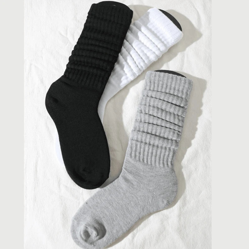 🧦 3-Pair Mid-Calf Cotton Socks