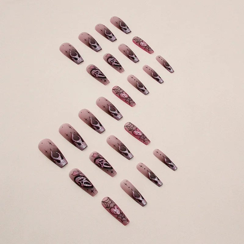 ♡ Glitter & Gothic Press-On Nails · 24 Pieces
