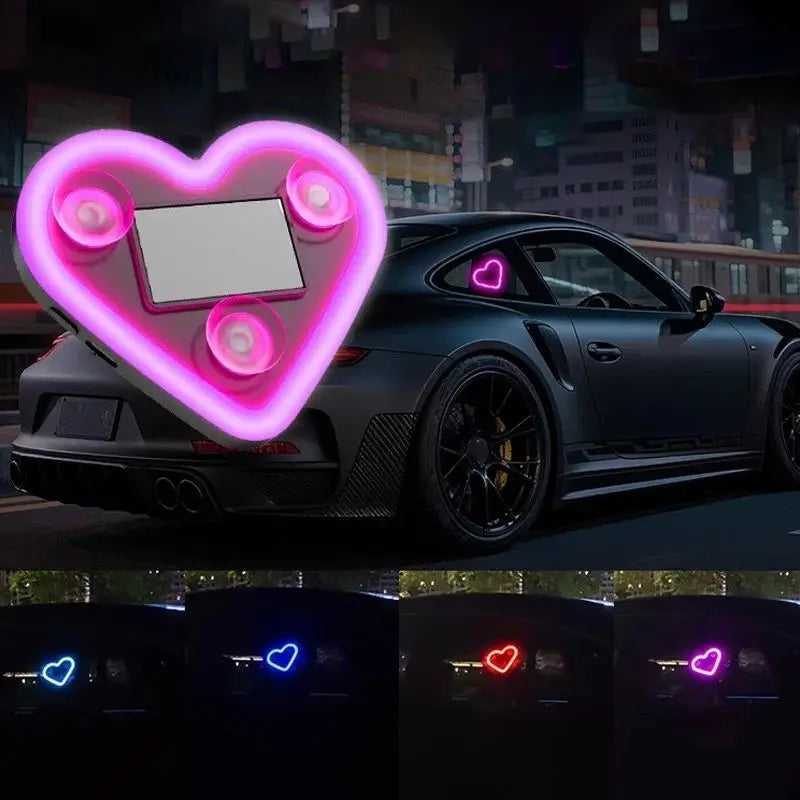 ☀ Heart-Shaped Solar LED Car Light