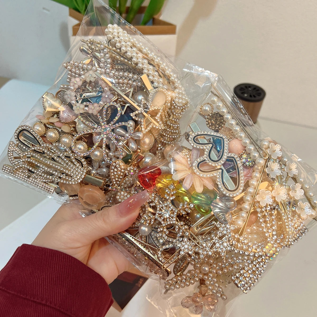 ✧ Pearl Bow Hair Clip Set