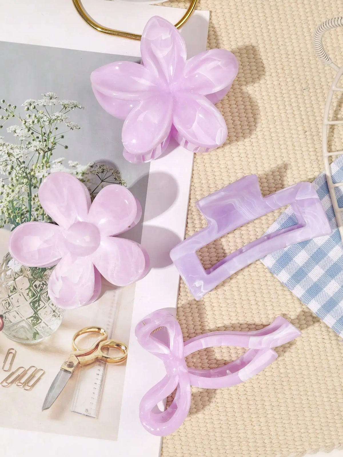 ♡ Four-Piece Hair Claw Clip Set