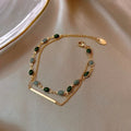 ✧ Double-Layer Crystal Charm Bracelet