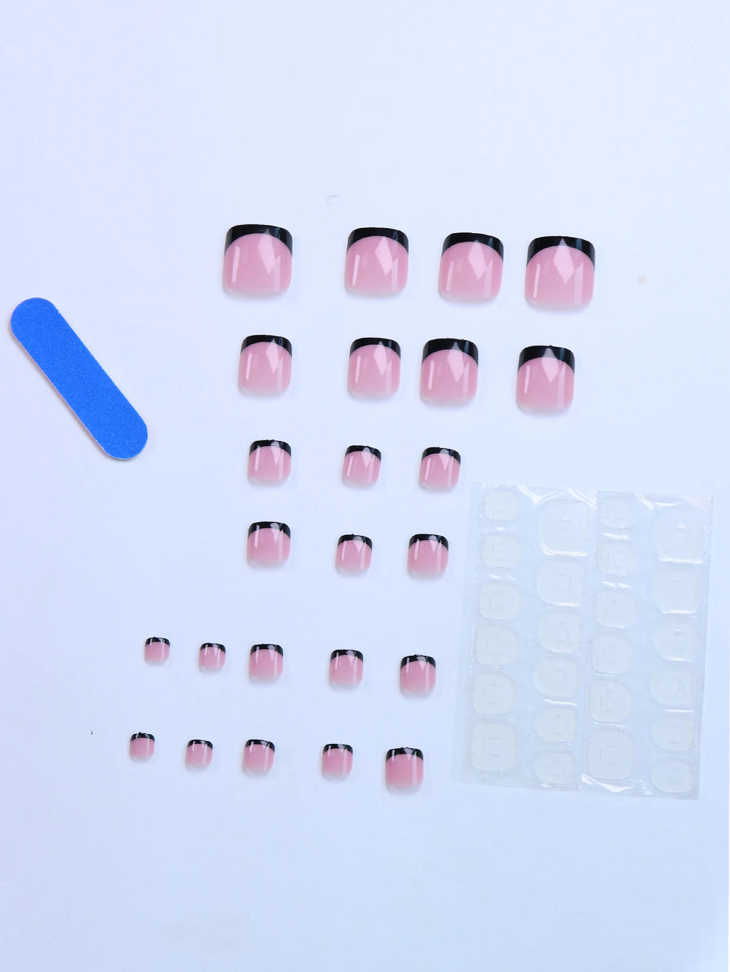 ♡ French-Style Finger & Toe Press-On Nails · 48 Pieces