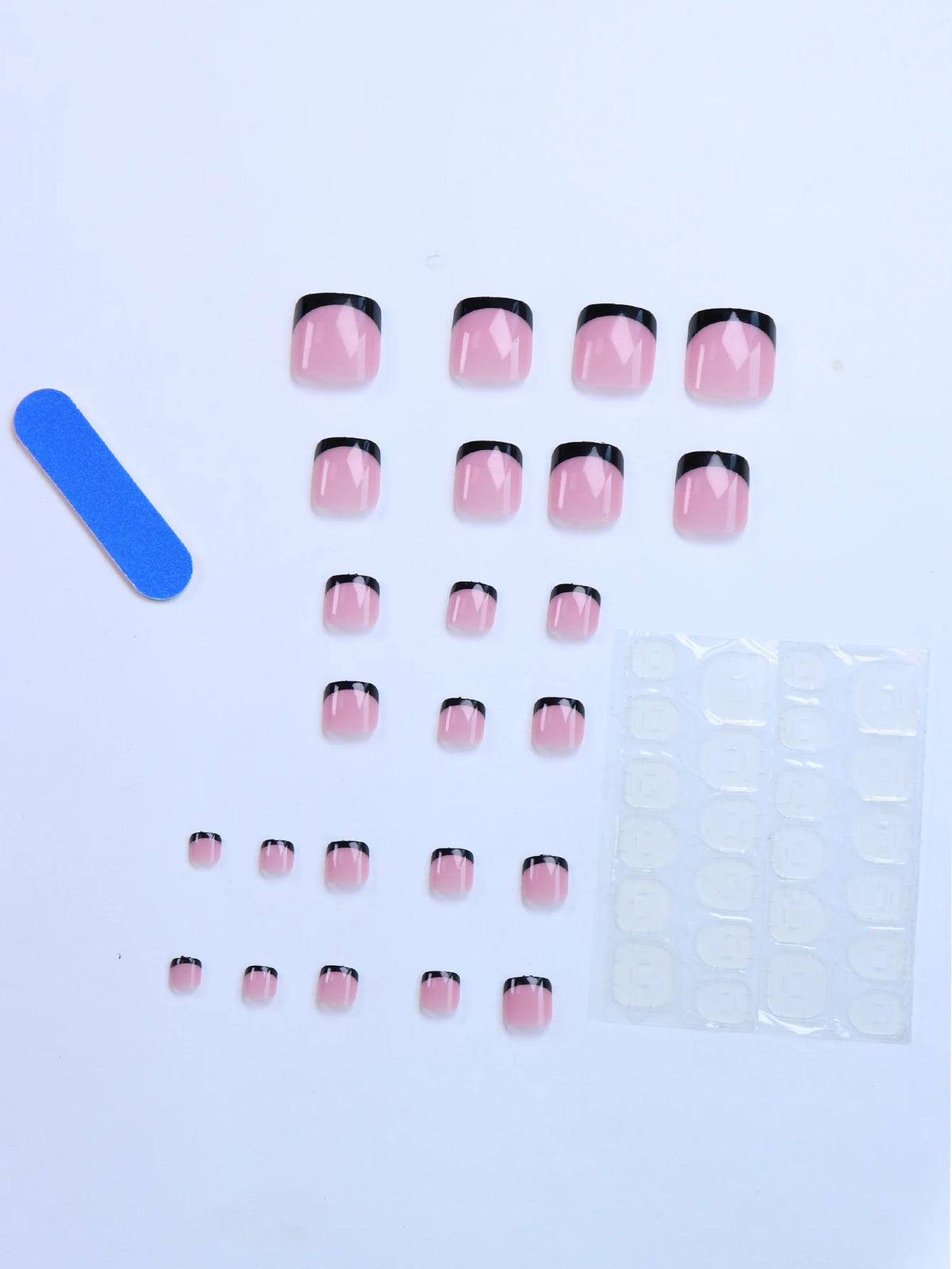 ♡ French-Style Finger & Toe Press-On Nails · 48 Pieces
