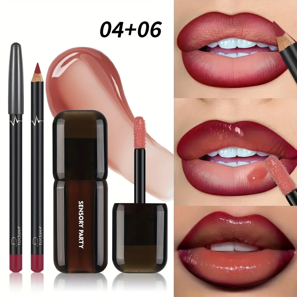 🌈 Gradient Lip Liner & Gloss Set