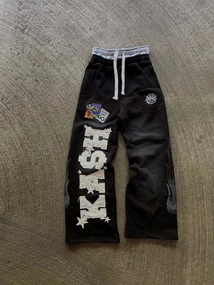 ✦ Embroidered Straight-Leg Pants