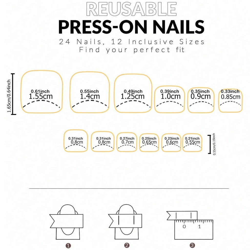 ❀ 120-Piece White Press-On Toenails