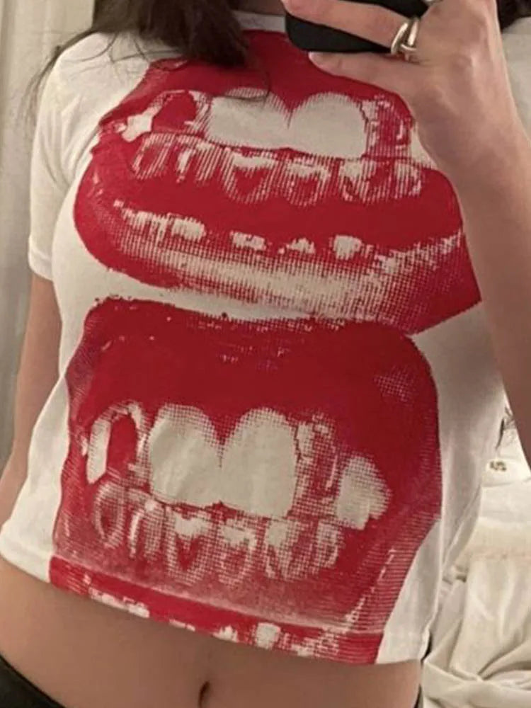 ♡ Y2K Gothic Baby Tee
