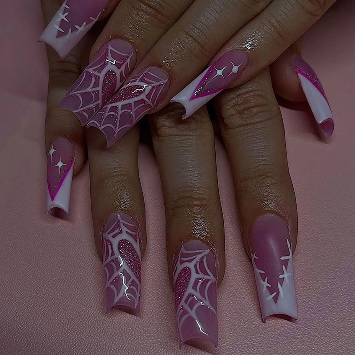 ♡ Glitter & Gothic Press-On Nails · 24 Pieces