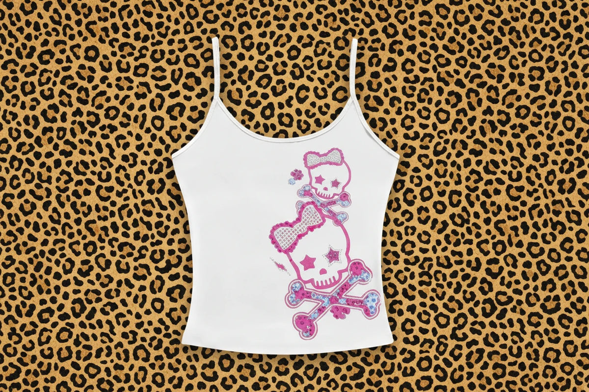 ☠ Skeleton Y2K Corset Crop Top