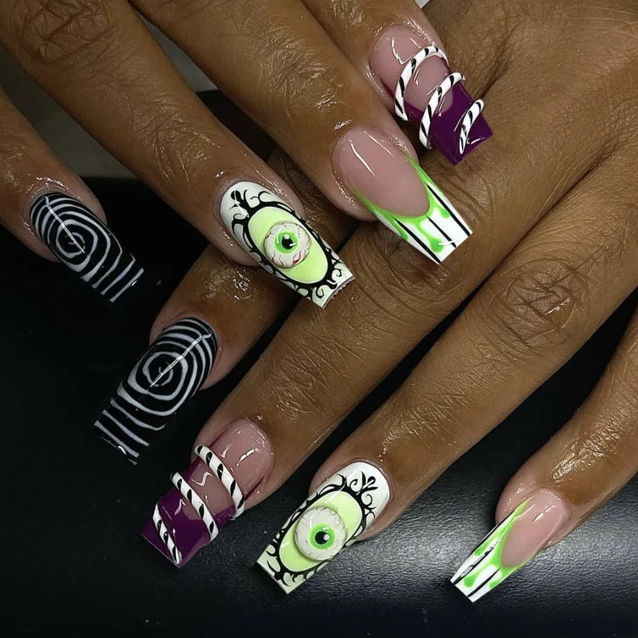♡ Glitter & Gothic Press-On Nails · 24 Pieces
