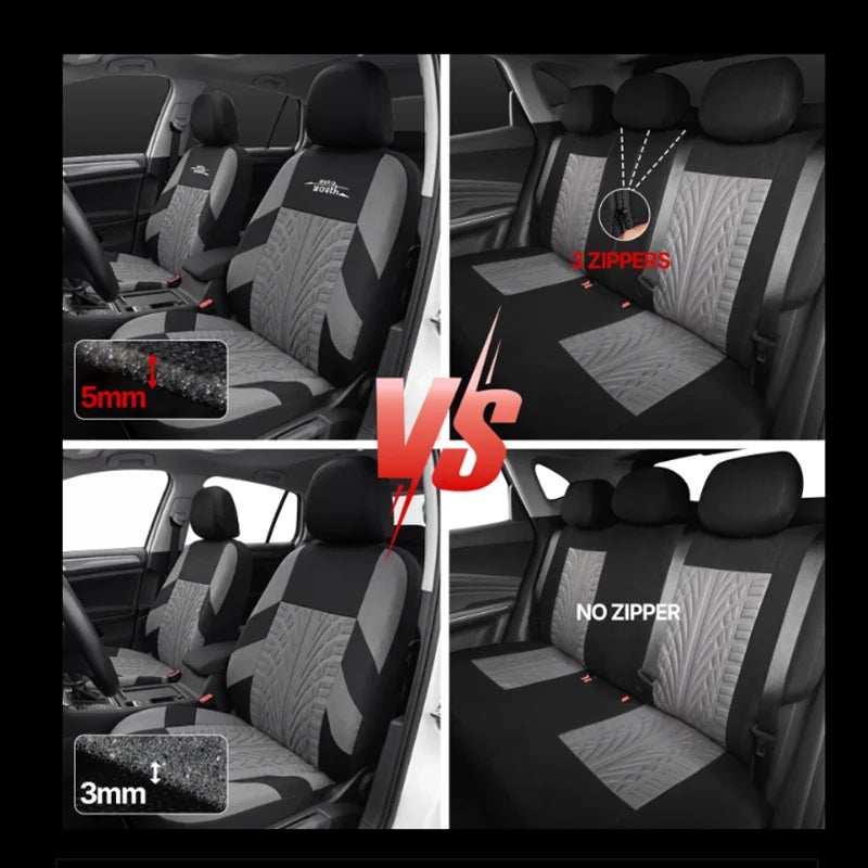 🛞 AUTOYOUTH Embroidered Car Seat Covers – Universal Full Set