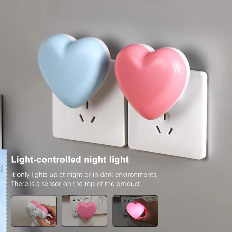 💡 Heart LED Light-Sensor Night Light