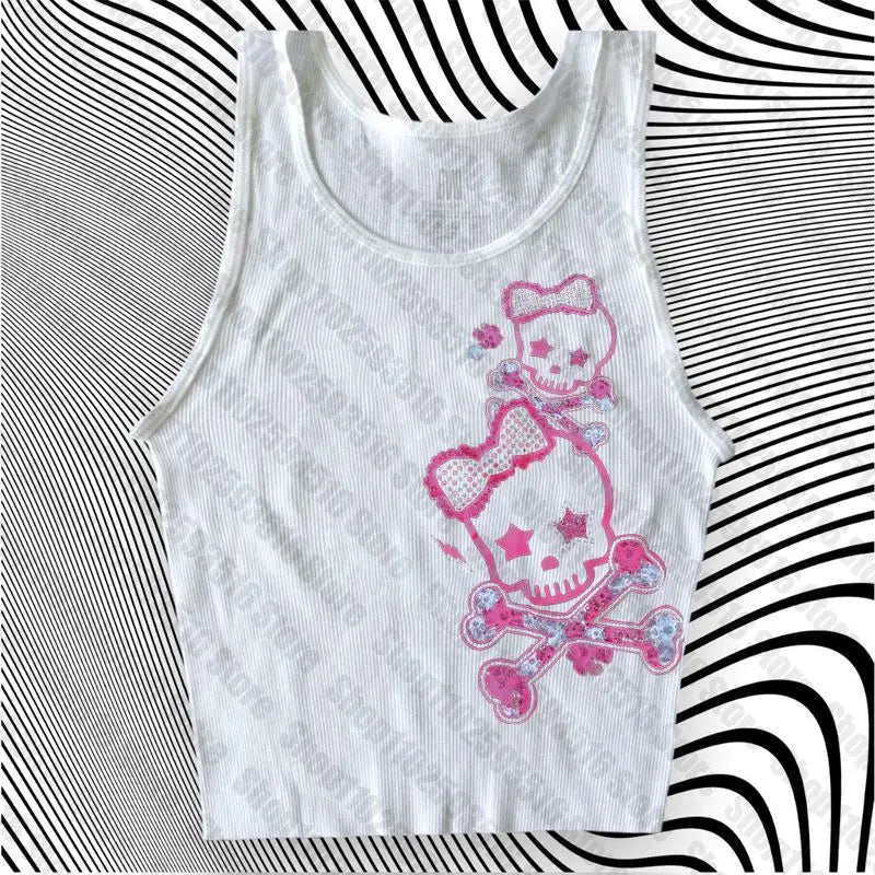 ☠ Skeleton Y2K Corset Crop Top