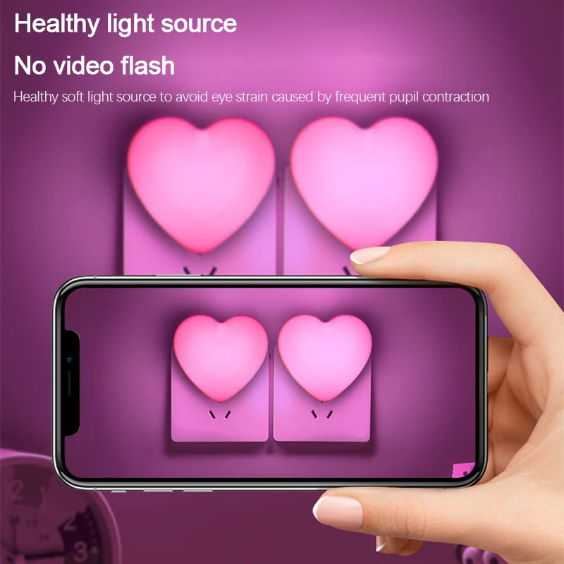💡 Heart LED Light-Sensor Night Light