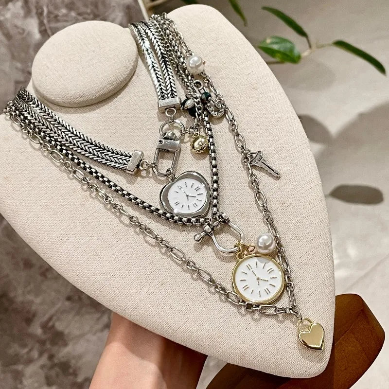 ♡ Three-Piece Layered Heart Necklace Set