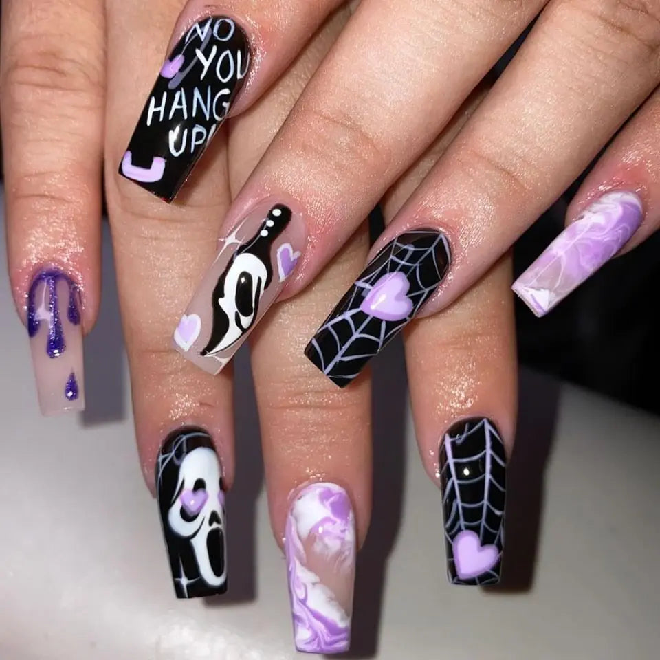 ♡ Glitter & Gothic Press-On Nails · 24 Pieces