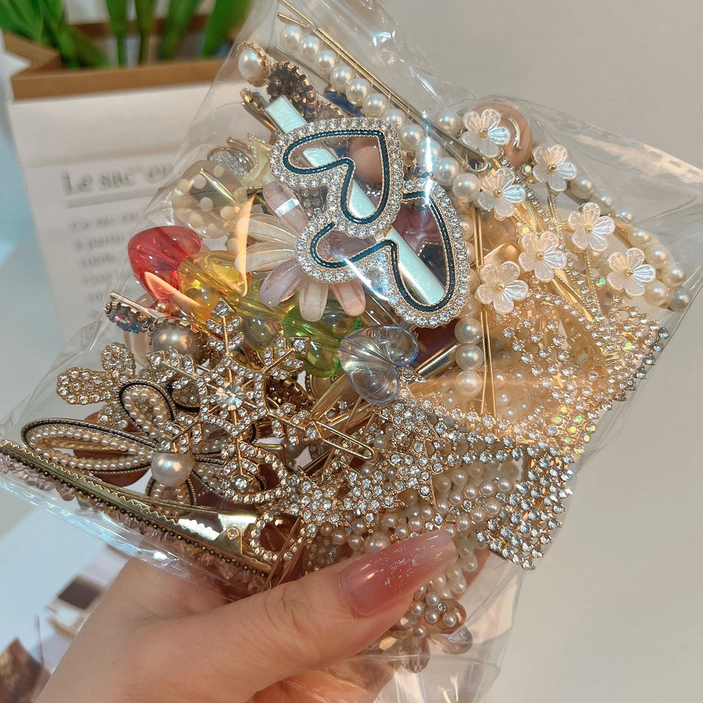 ✧ Pearl Bow Hair Clip Set